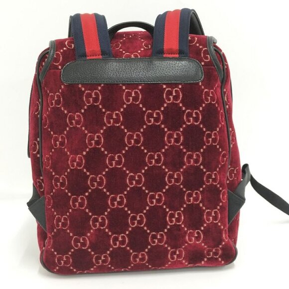 Gucci Backpack GG Velvet Velor Red main image 9